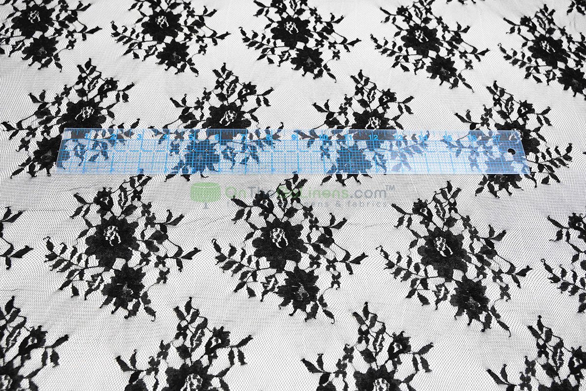 Chantilly Lace Fabric by the Yard Lightweight Sheer Floral Bridal & Evening Wear