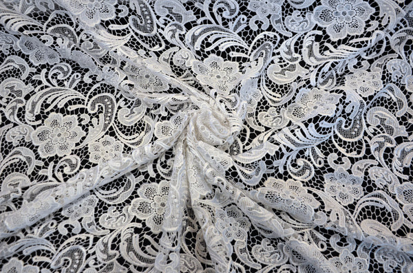 Guipure Lace Fabric by the Yard | Heavy Bridal Lace Fabric with Scallop Edges | 52" Wide | Multiple Colors | Guipure Lace Fabric by the Yard | Heavy Bridal Lace Fabric with Scallop Edges | 52" Wide | Multiple Colors |