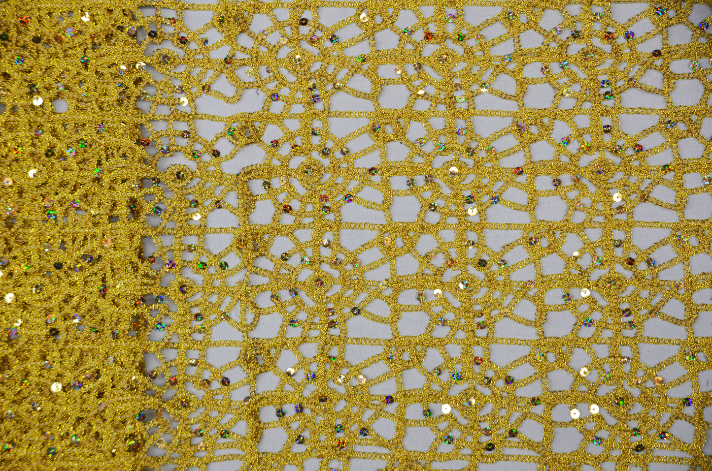 Chemical Lace Chain Embroidery Fabric by the Yard & Wholesale Lace Bolt