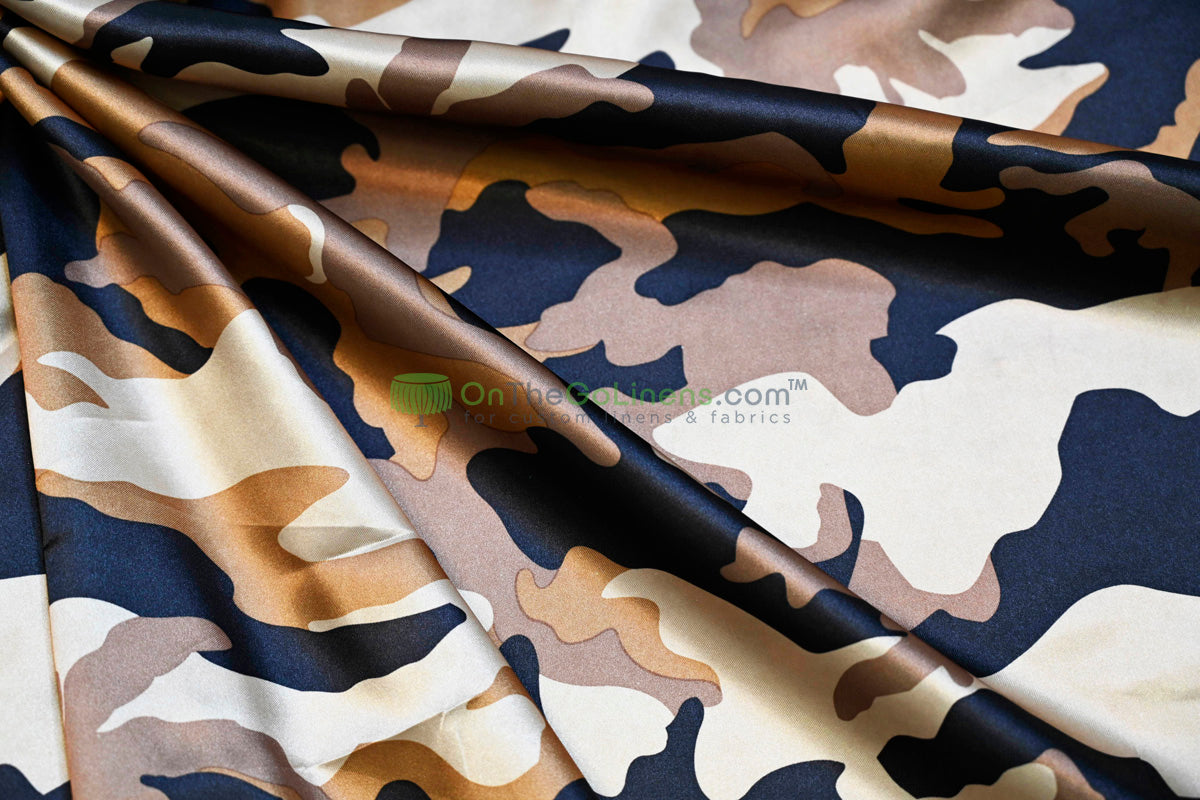 Army Camouflage Charmeuse Satin Napkins for Weddings and Events