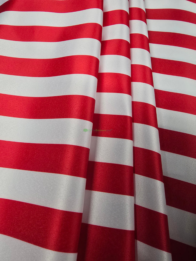 1" Stripe Lamour Satin Print | Event Drapery Custom Manufactured | Four Colors Available |