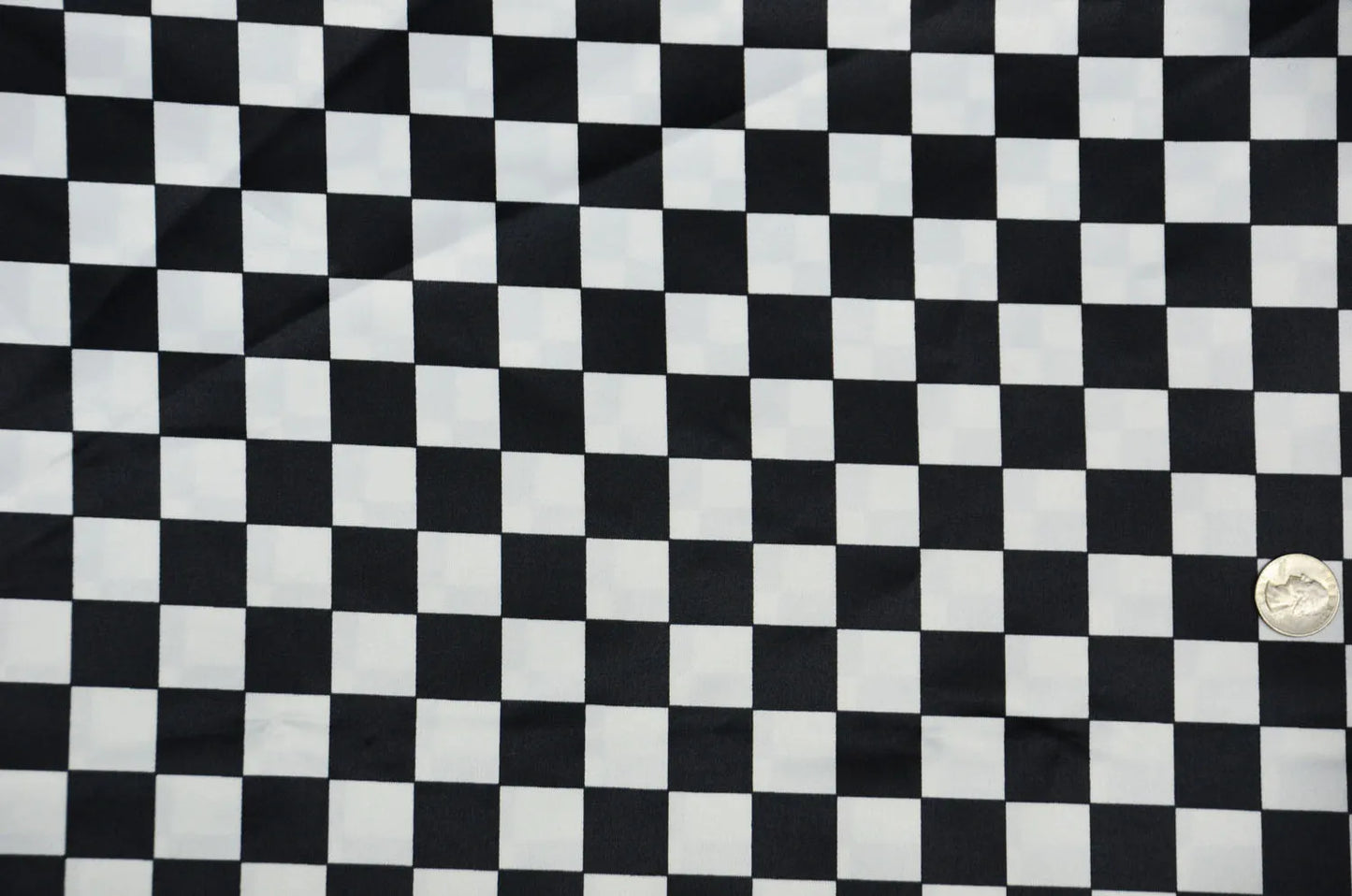 1 Inch Checkers Lamour White Black