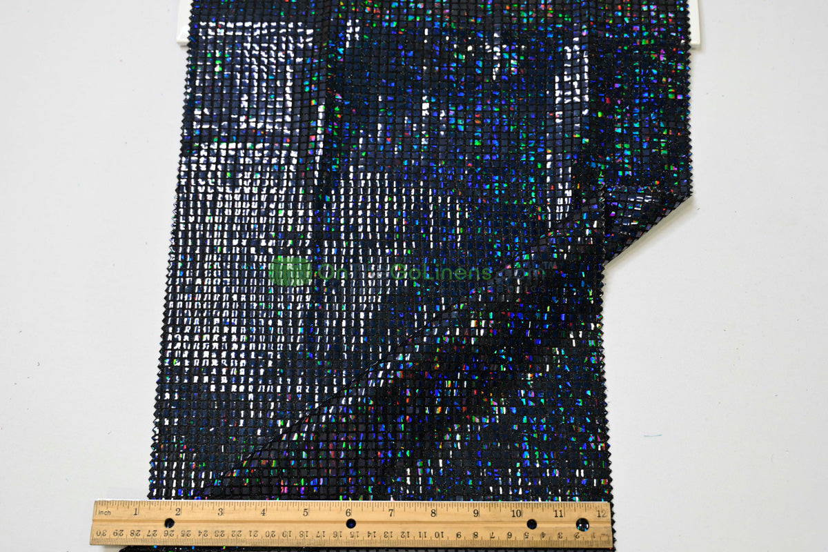 Holographic Mini Square Sequins Fabric | 54” Wide | Lightweight Sparkle for Costumes & Dancewear