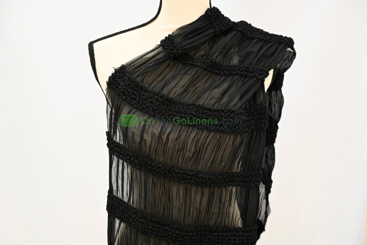 Pleated Ruffle Chiffon Fabric