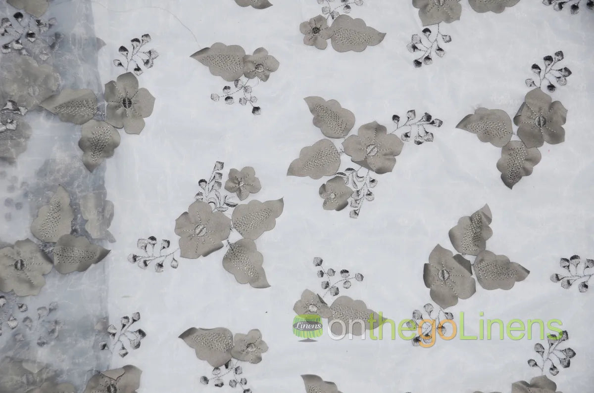 Silver Applique Organza