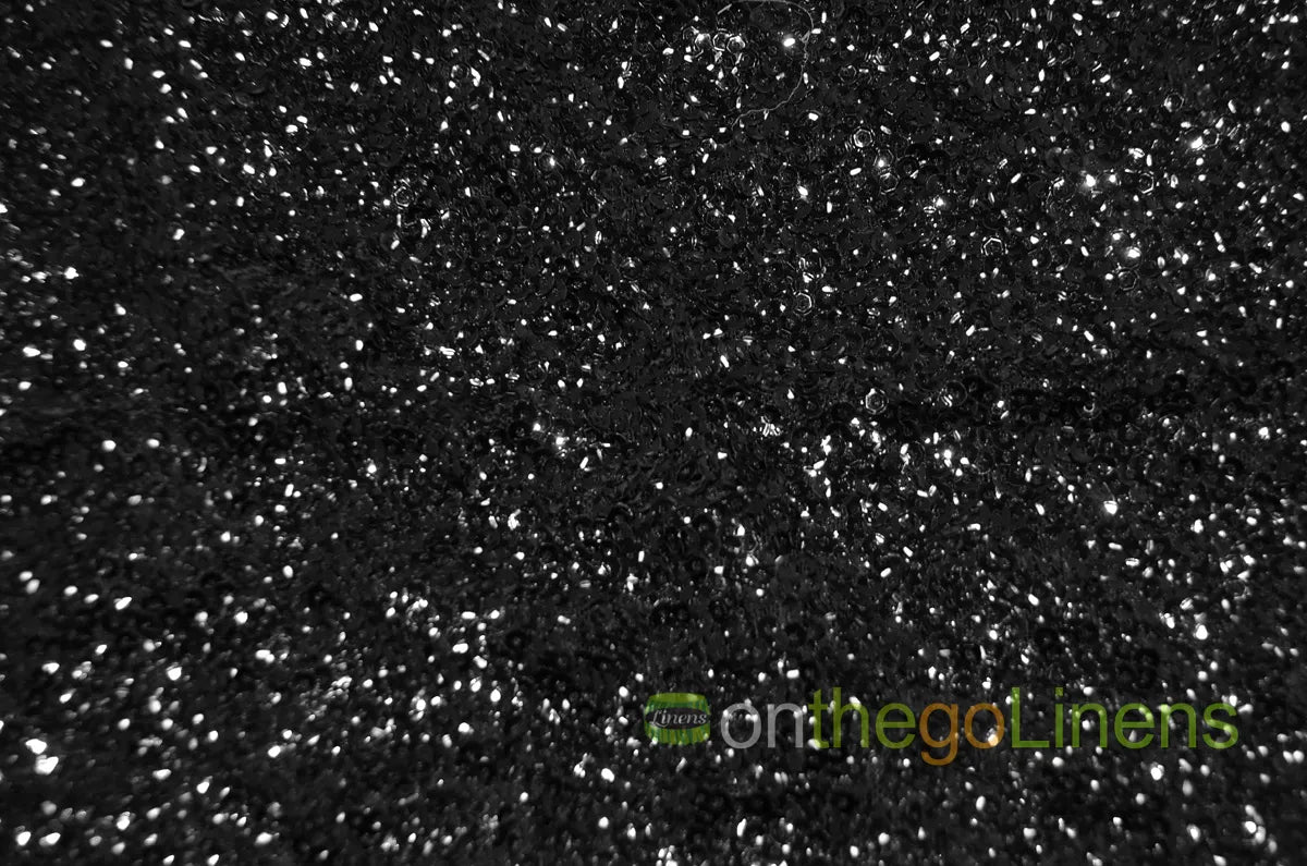 Gatsby Sequins Table Linens | All Over Sewn on Sequins Tablecloths | Multiple Colors |