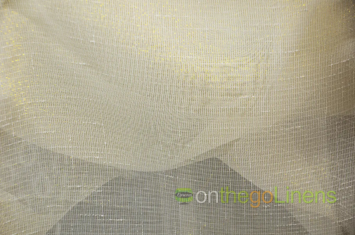 Metallic Faux Sheer Table Linen| Metallic Linen Tablecloths | 108" Wide | Gold and Silver |
