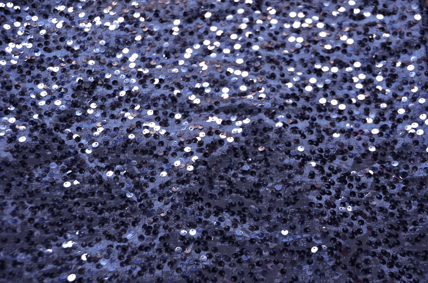 Navy Blue Taffeta Sequins