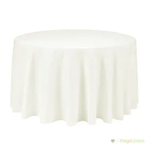 Ivory Round Polyester Tablecloth