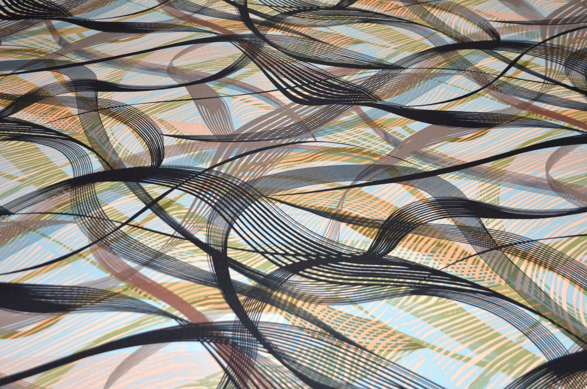 Galaxy Abstract Satin Print Fabric by the Yard 60" Wide 100% Polyester