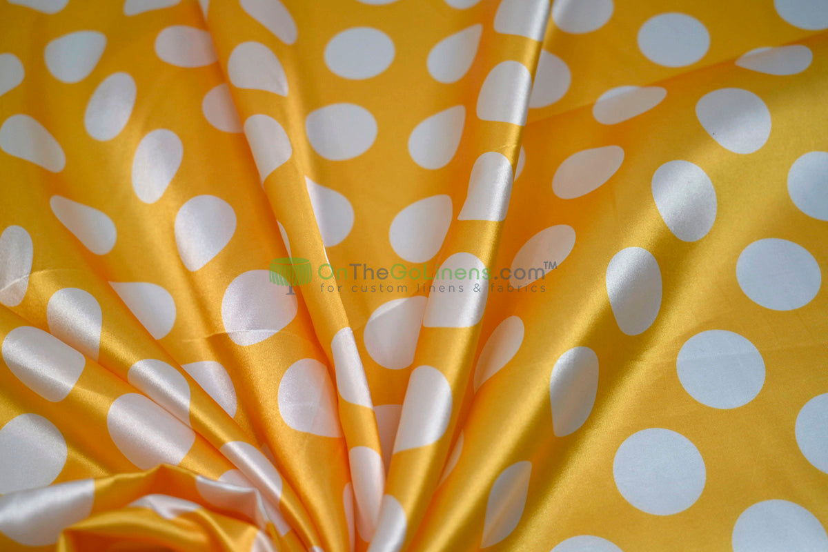 Polka Dot Charmeuse Satin Event Drapery Panels | Polka dot Satin Curtains | Multiple Color s|