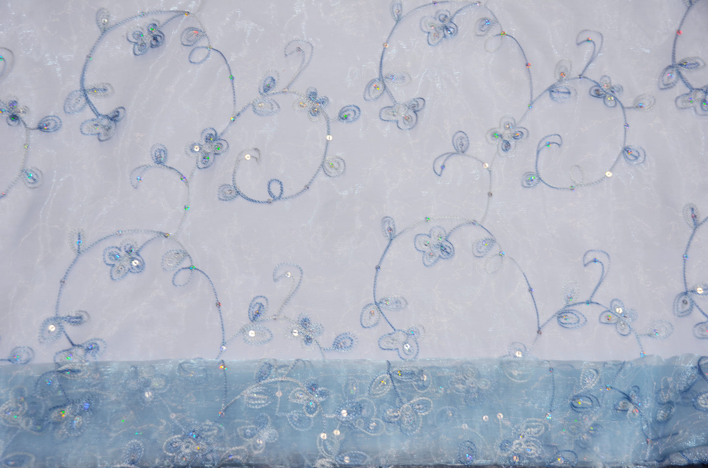 Dahlia Embroidered Organza Fabric by the Yard 54" Wide Multiple Colors