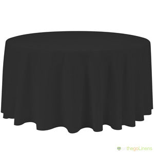 132" Round Polyester Tablecloth | Econoline Ready to Ship | 11 Colors to Choose From |