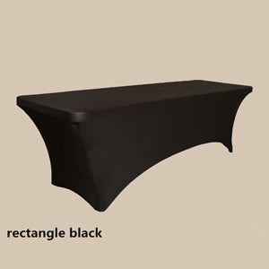 8ft Spandex Tablecloth Ready to Ship in White, Ivory and Black