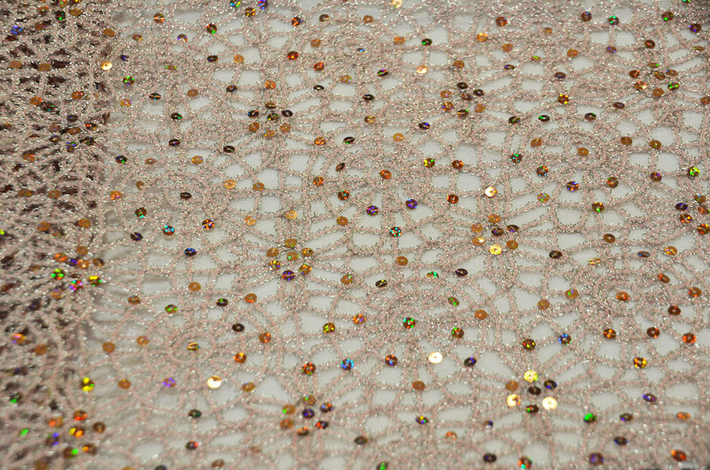 Chemical Lace Chain Embroidery Fabrics | Swirl Chain Lace Fabric by the Yard & Wholesale Bolt |