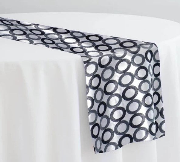 Reversible Contempo Brocade Table Runners | Gold and Silver Metallic Contempo Table Runners |