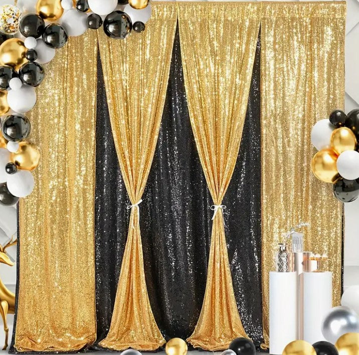 Glitz Mesh Sequins Event Drapery Panels | Glitz Sequins Curtains | Multiple Colors |
