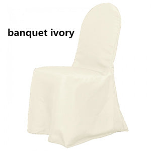 Wrinkle Free Knit Scuba Banquet Chair Covers | White, Ivory, Black | Scuba Chair Covers