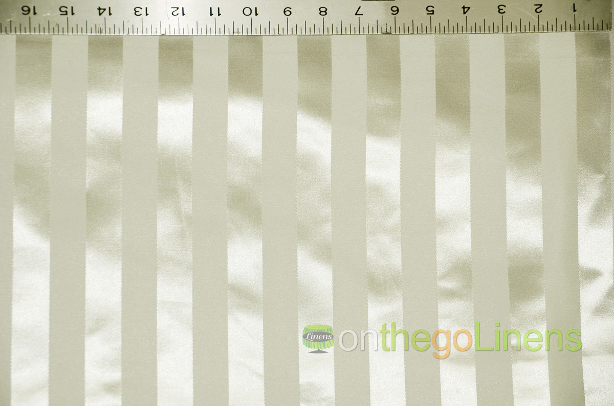 Bridal Satin 1" Tuxedo Stripe Fabric Sold by the Yard and Bolt | 60" Wide | Multiple Colors |