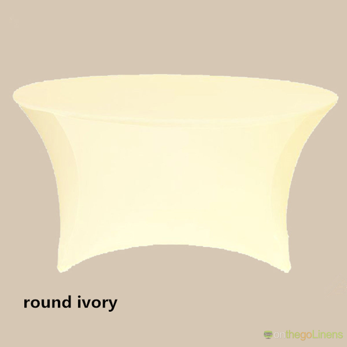 5ft Round Spandex Tablecloth Ready to Ship in White, Ivory and Black 60" Diameter Table Spandex Tablecloth
