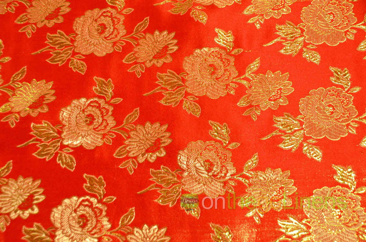 Chinese Brocade Floral Fabric by the Yard 56" Wide Multiple Colors, Pattern B88