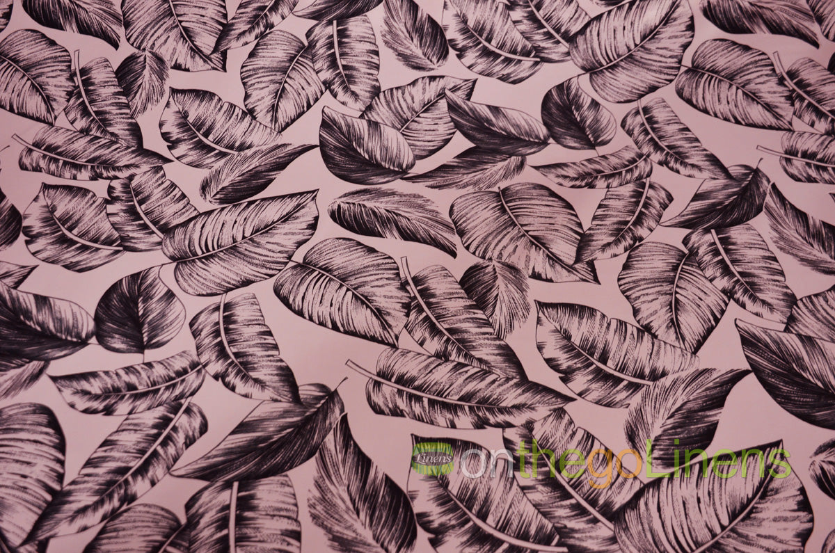 Bohemian Paradise Tropical Banana Leaf Satin Event Drapery Panels