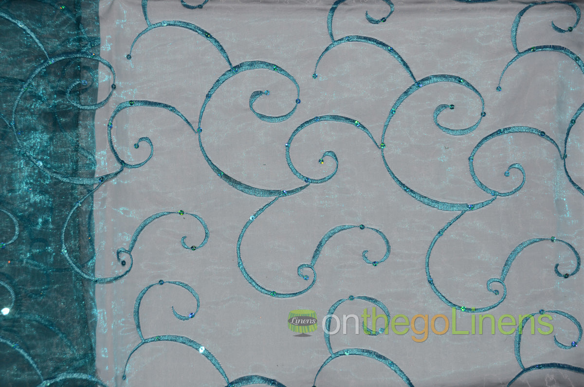 Ferial Organza Embroidery Fabric by the Yard | Sheer Organza Embroidery Fabric | 54" Wide |