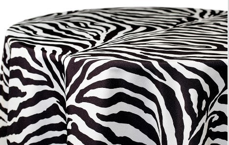 Zebra Lamour Satin Prints Table Linens
