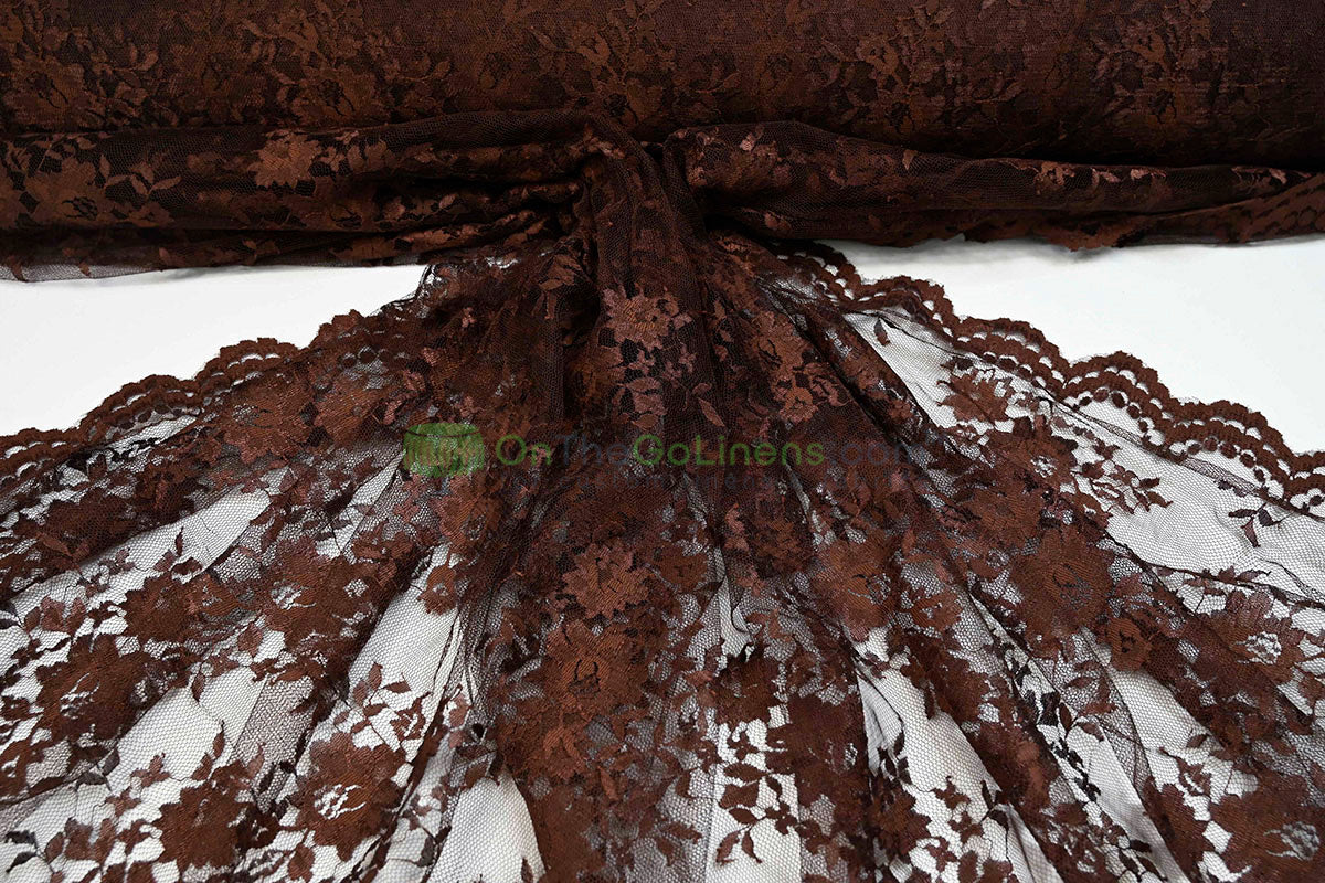 Chantilly Lace Fabric | Elegant Floral Lace | Lightweight & Sheer | Ideal for Bridal & Evening Wear