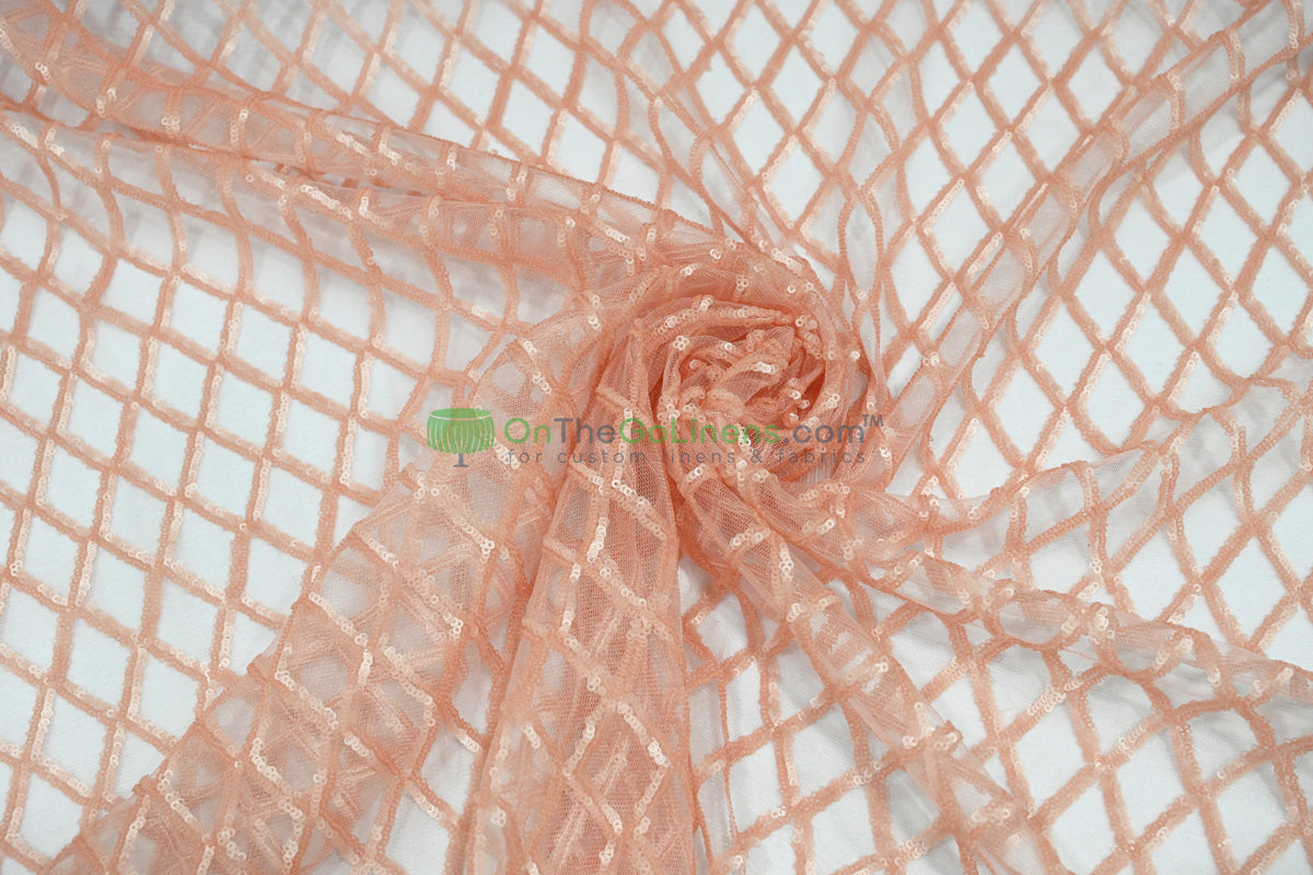 Luxury Glitz Mesh Embroidery Fabric | 52" Wide | Multiple Colors |