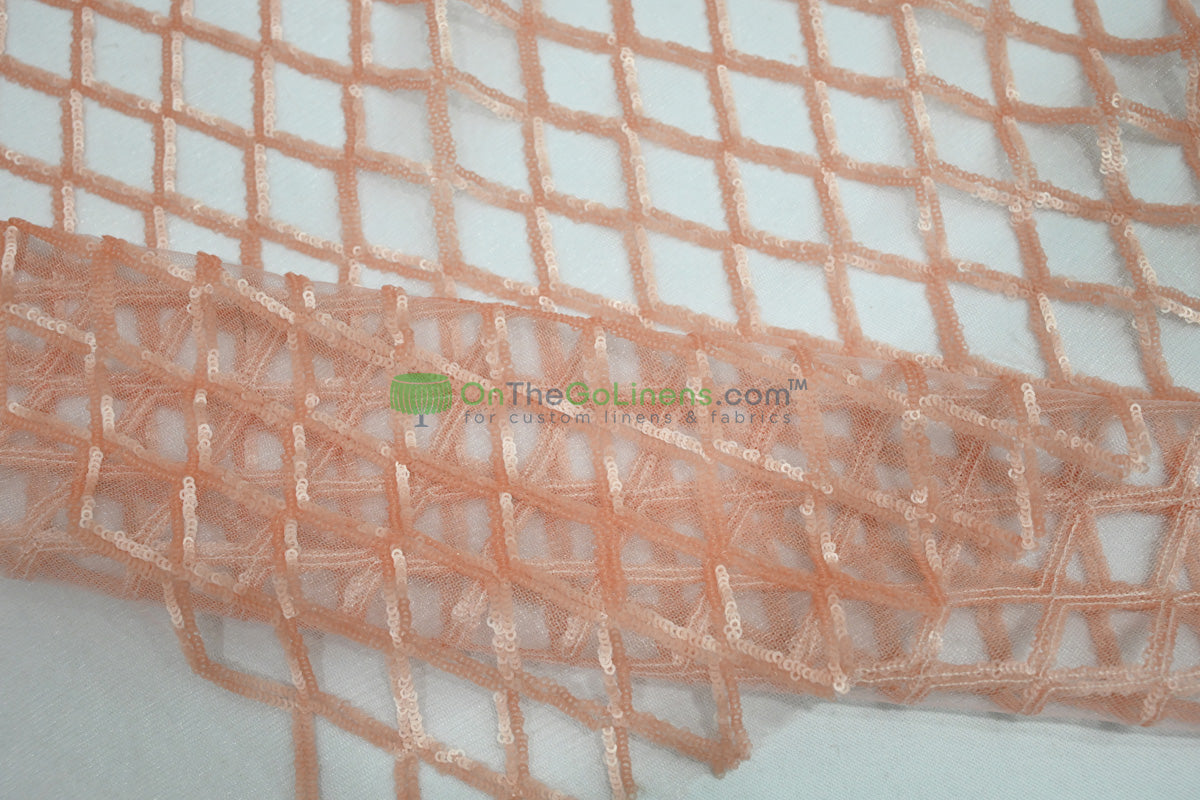 Luxury Glitz Mesh Embroidery Fabric | 52" Wide | Multiple Colors |