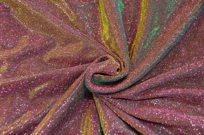 Spandex Glimmer Knit Fabric by the Yard | 56" Wide | Metallic Glitter Spandex Knit Fabric | 2 Way Stretch |