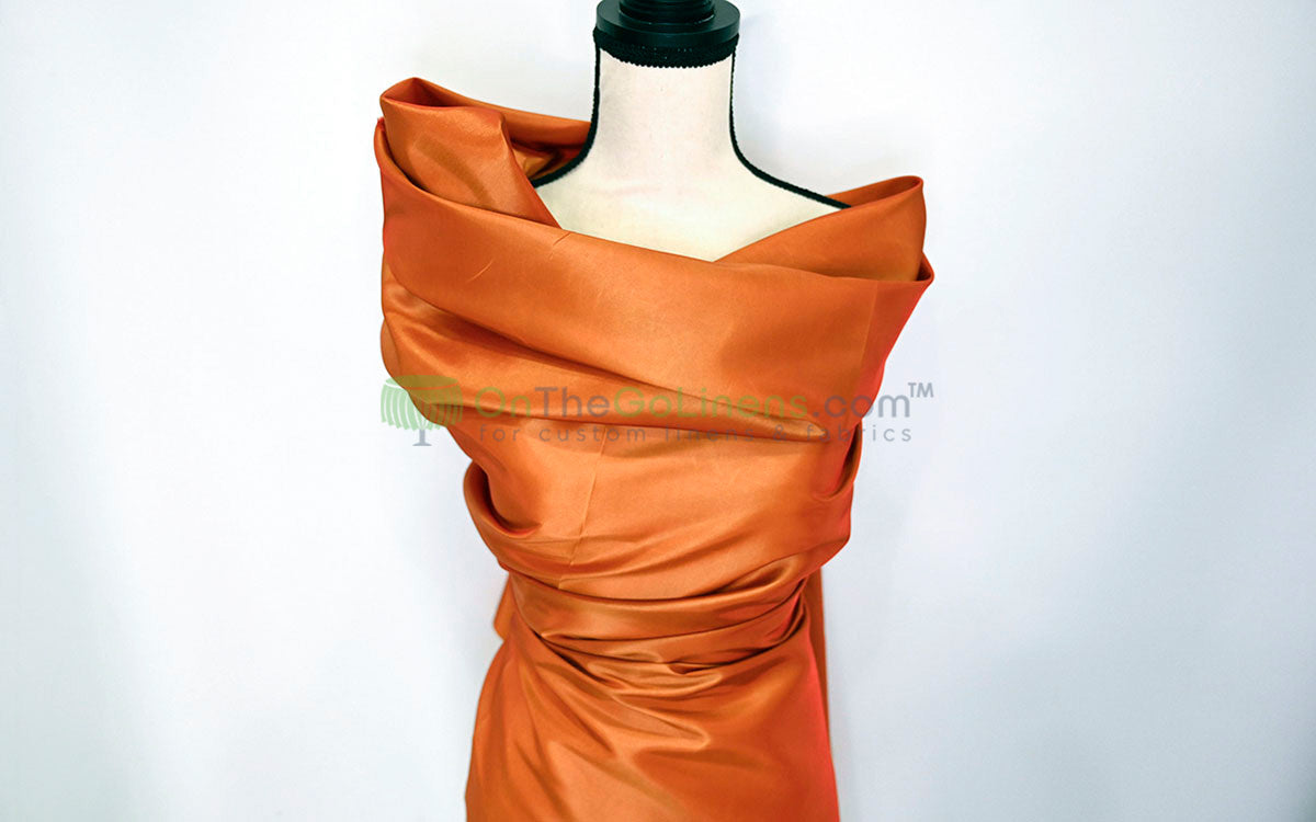 Taffeta Fabric by the Yard | Non Stretch Taffeta | 60" Wide | 75 Colors Available | Wholesale Bolt Available |