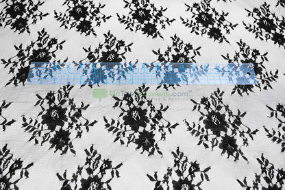 Chantilly Lace Fabric | Elegant Floral Lace | Lightweight & Sheer | Ideal for Bridal & Evening Wear