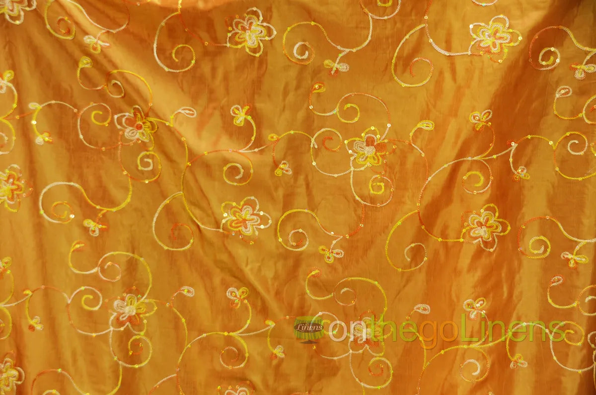 Aurora Taffeta Embroidery Fabrics | Flower Taffeta Embroidery with Sequins |