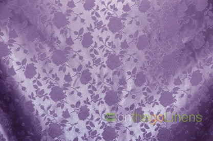 Floral Jacquard Satin Fabric by the Yard | Isabella Floral Jacquard | 60 Wide | Rose Jacquard Satin Fabric |
