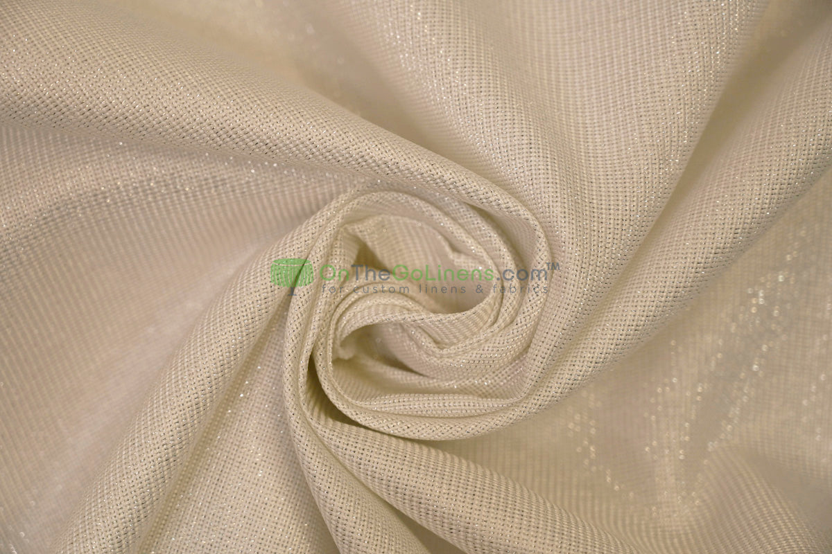 Metallic Vintage Linen Fabric by the Yard | Metallic Burlap Fabric | 60" Wide | 100% Polyester |
