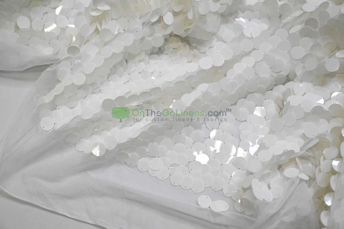 Payette Sequins Table Linens | Paillette Fish Scale Sequins Tablecloths | Multiple Colors |