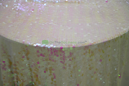 Payette Sequins Table Linens | Paillette Fish Scale Sequins Tablecloths | Multiple Colors |