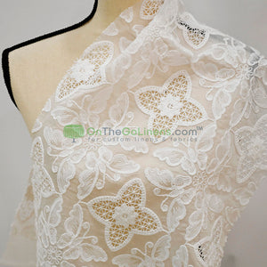 Butterfly Embroidery Cotton Fabric