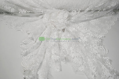Chantilly Lace Fabric | Elegant Floral Lace | Lightweight & Sheer | Ideal for Bridal & Evening Wear
