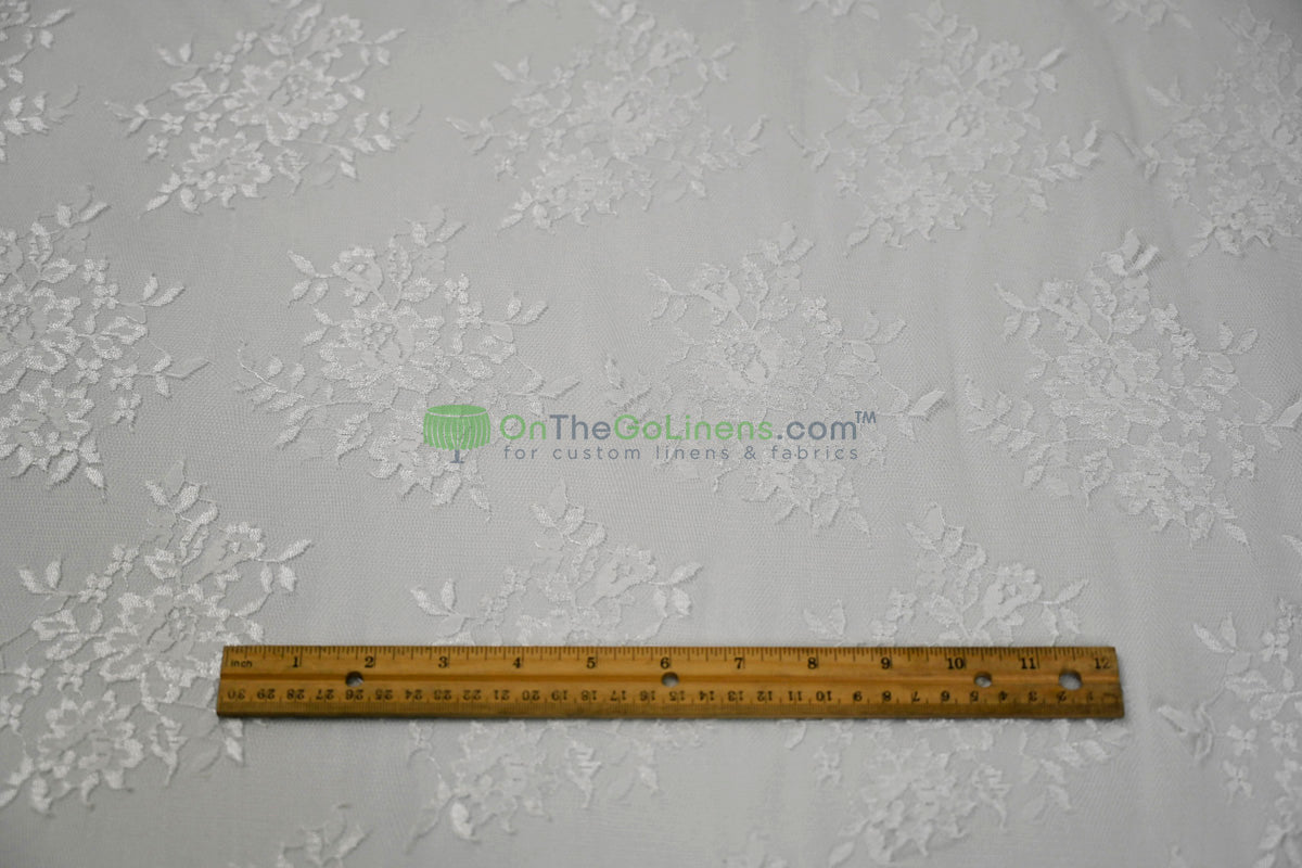 Chantilly Lace Fabric | Elegant Floral Lace | Lightweight & Sheer | Ideal for Bridal & Evening Wear