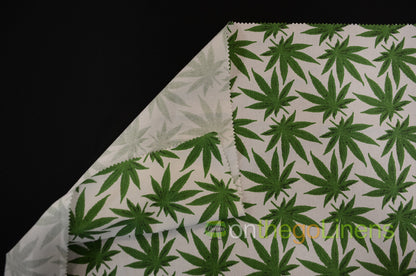 Marijuana Cannabis Leaf Cotton Fabric | Ganja Flower Cotton Fabric | 100% Cotton | Hemp Leaf Pattern |