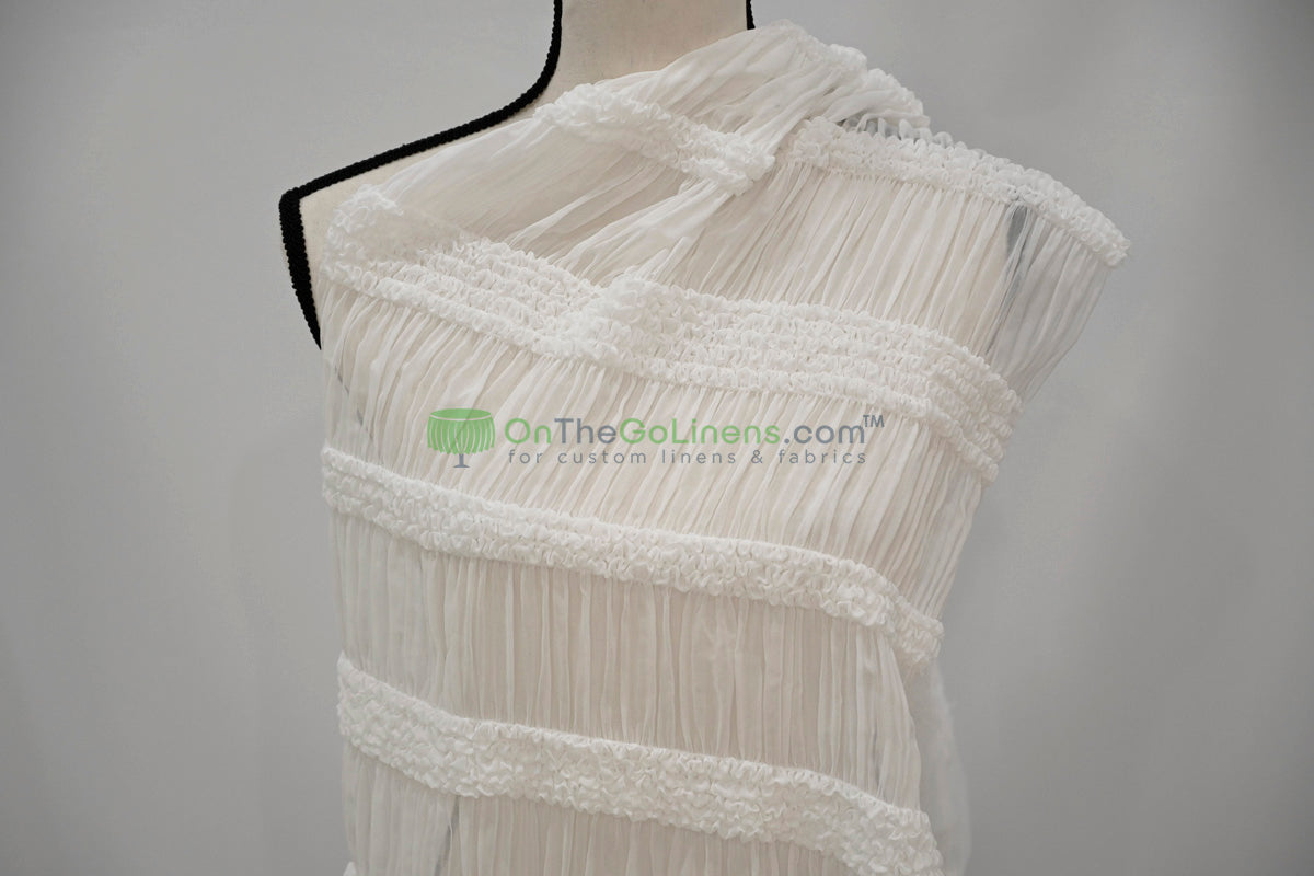 Pleated Ruffle Chiffon Fabric