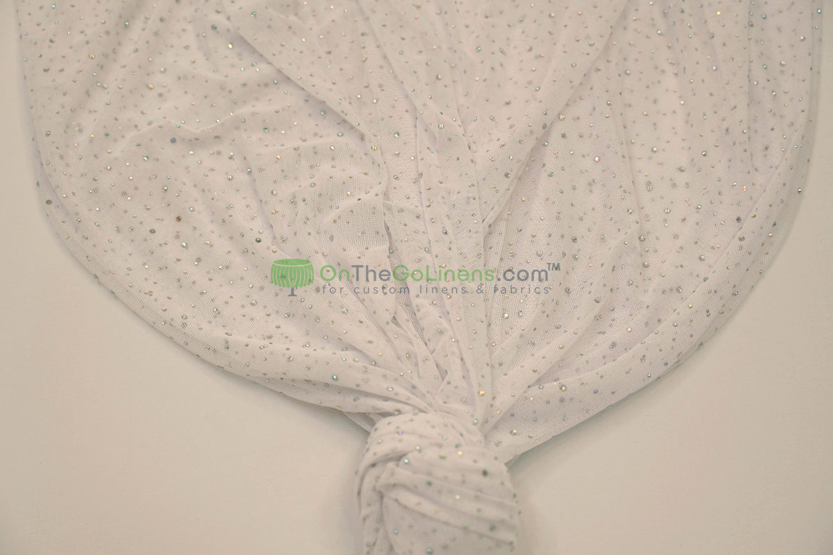 Rhinestone Stretch Power Mesh Fabric