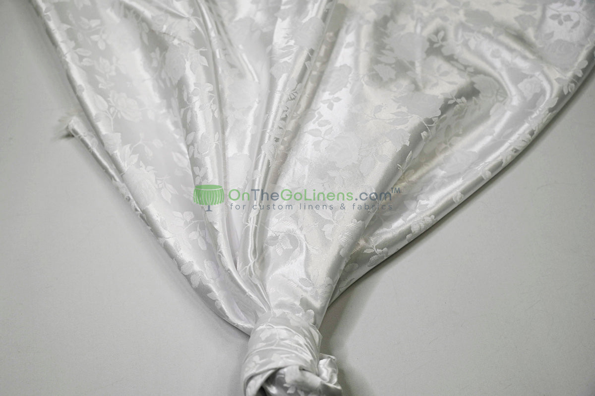Floral Jacquard Satin Table Linens Isabella Floral Jacquard