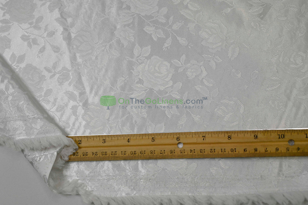 Floral Jacquard Satin Fabric by the Yard | Isabella Floral Jacquard | 60 Wide | Rose Jacquard Satin Fabric |