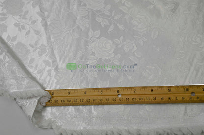 Floral Jacquard Satin Fabric by the Yard | Isabella Floral Jacquard | 60 Wide | Rose Jacquard Satin Fabric |