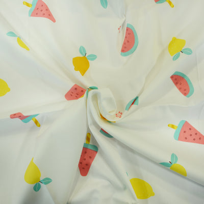 Yellow Lemon Watermelon Fruit Cotton Fabrics | 100% Cotton Print Fabrics | Two Colors |