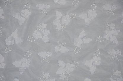 Applique Embroidered Organza Fabric by the Yard Double Side Scallop